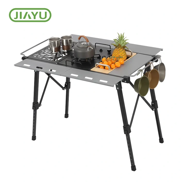 Ferhege en ferlege campingtafel mei kachel